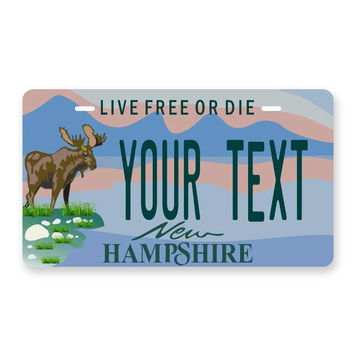 New Hampshire Moose Personalized Motorcycle Replica Plate — product artwork