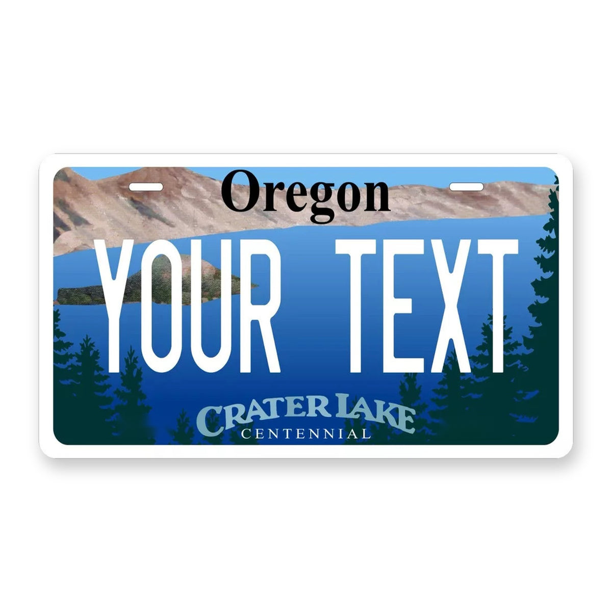 Oregon Crater Lake Personalized Motorcycle Replica Plate — product artwork