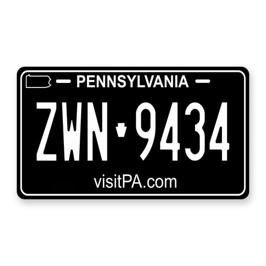 Pennsylvania Black Personalized Motorcycle Replica Plate — product artwork