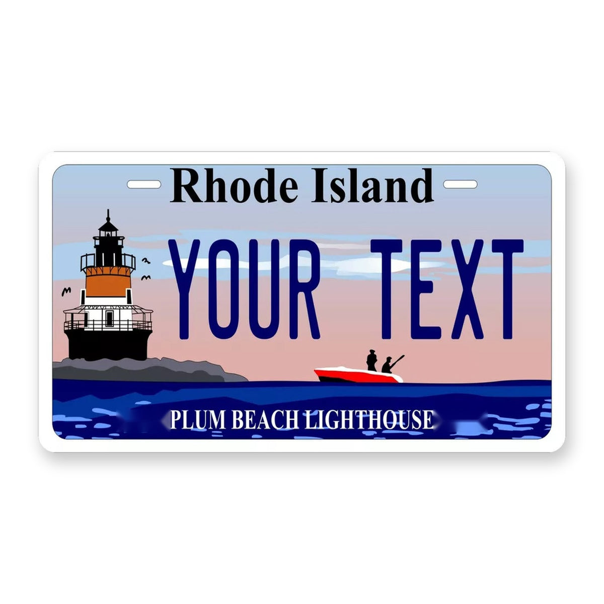 Rhode Island Plum Beach Personalized Motorcycle Replica Plate — product artwork