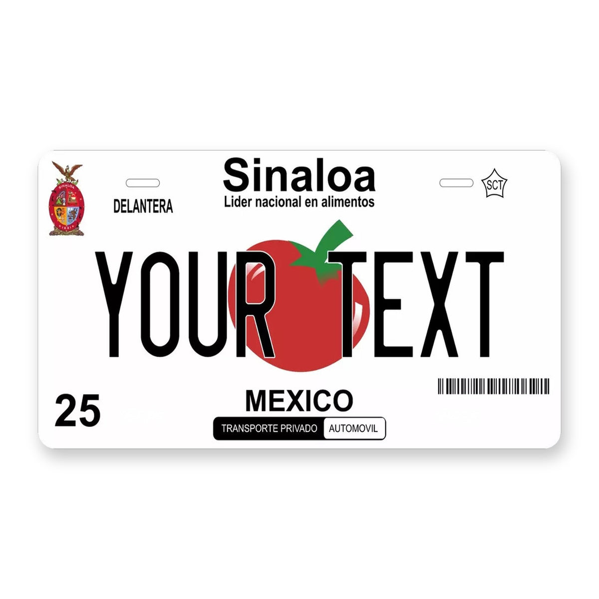 Sinaloa 2006 Personalized Motorcycle Replica Plate — product artwork