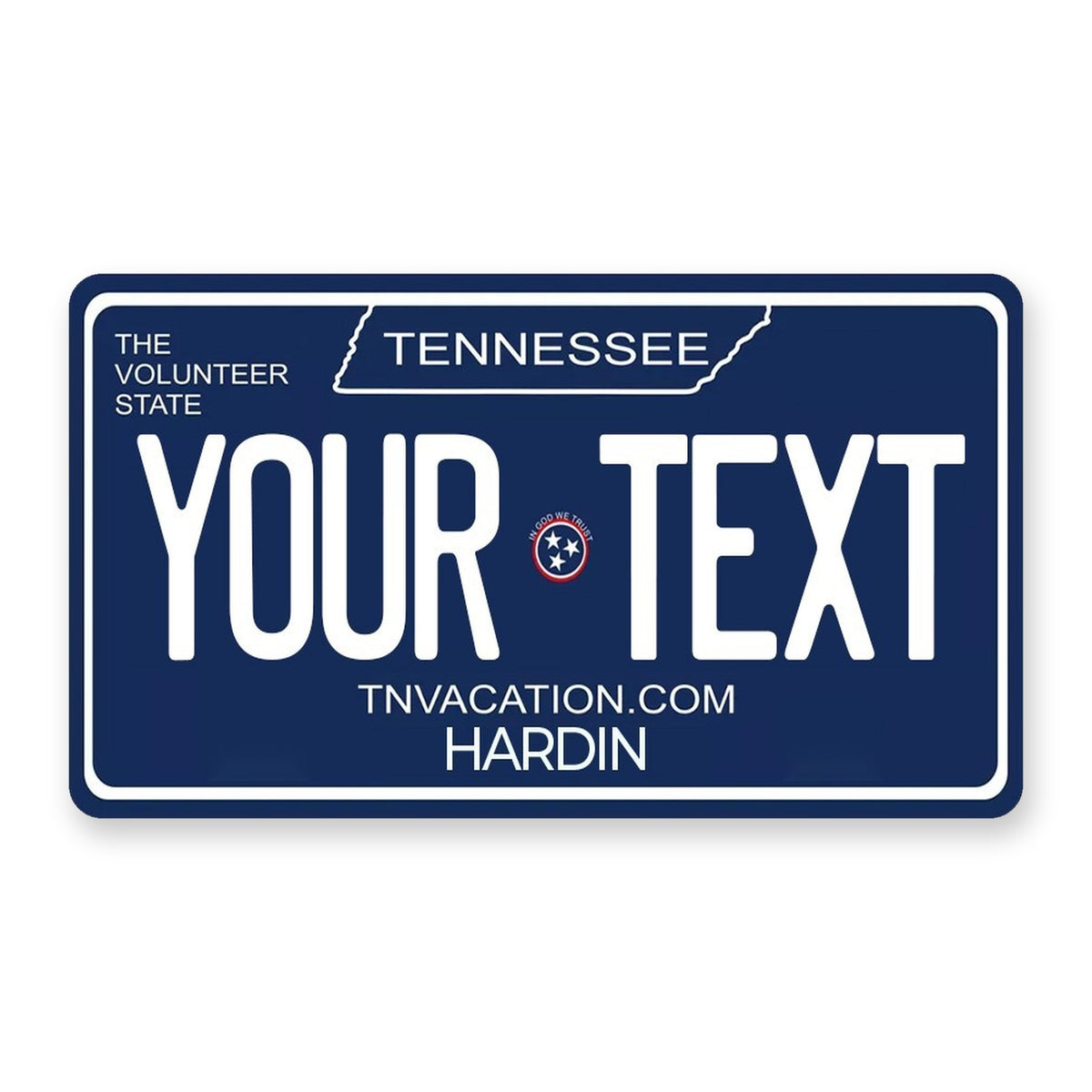 Tennessee Blue Personalized Motorcycle Replica Plate — product artwork