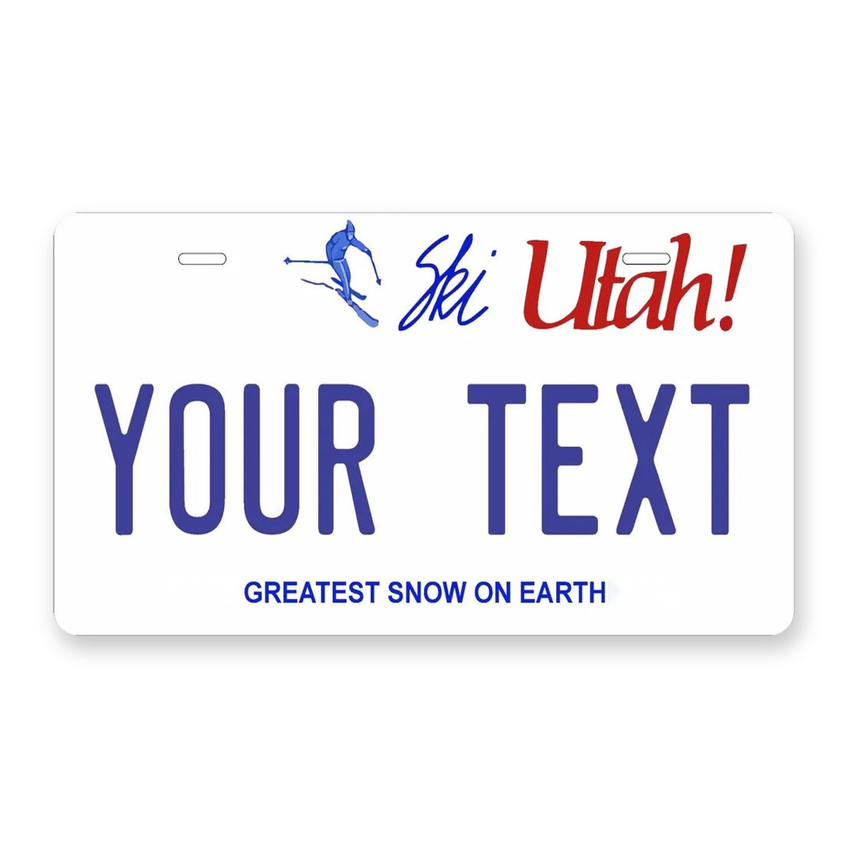 Utah Ski Personalized Motorcycle Replica Plate — product artwork