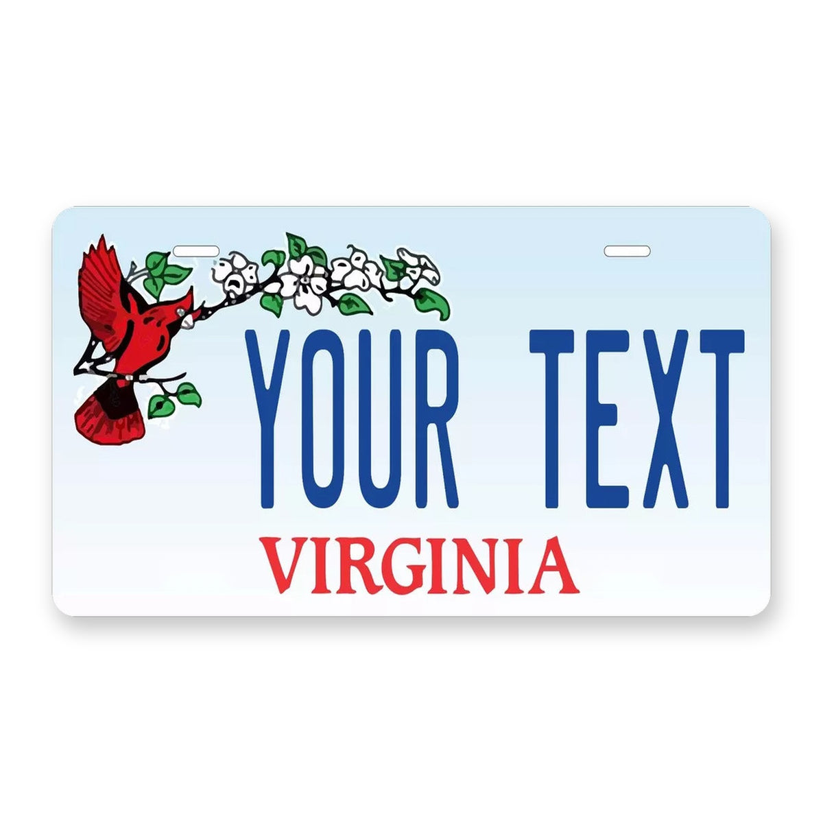 Virginia Cardinal Personalized Motorcycle Replica Plate — product artwork