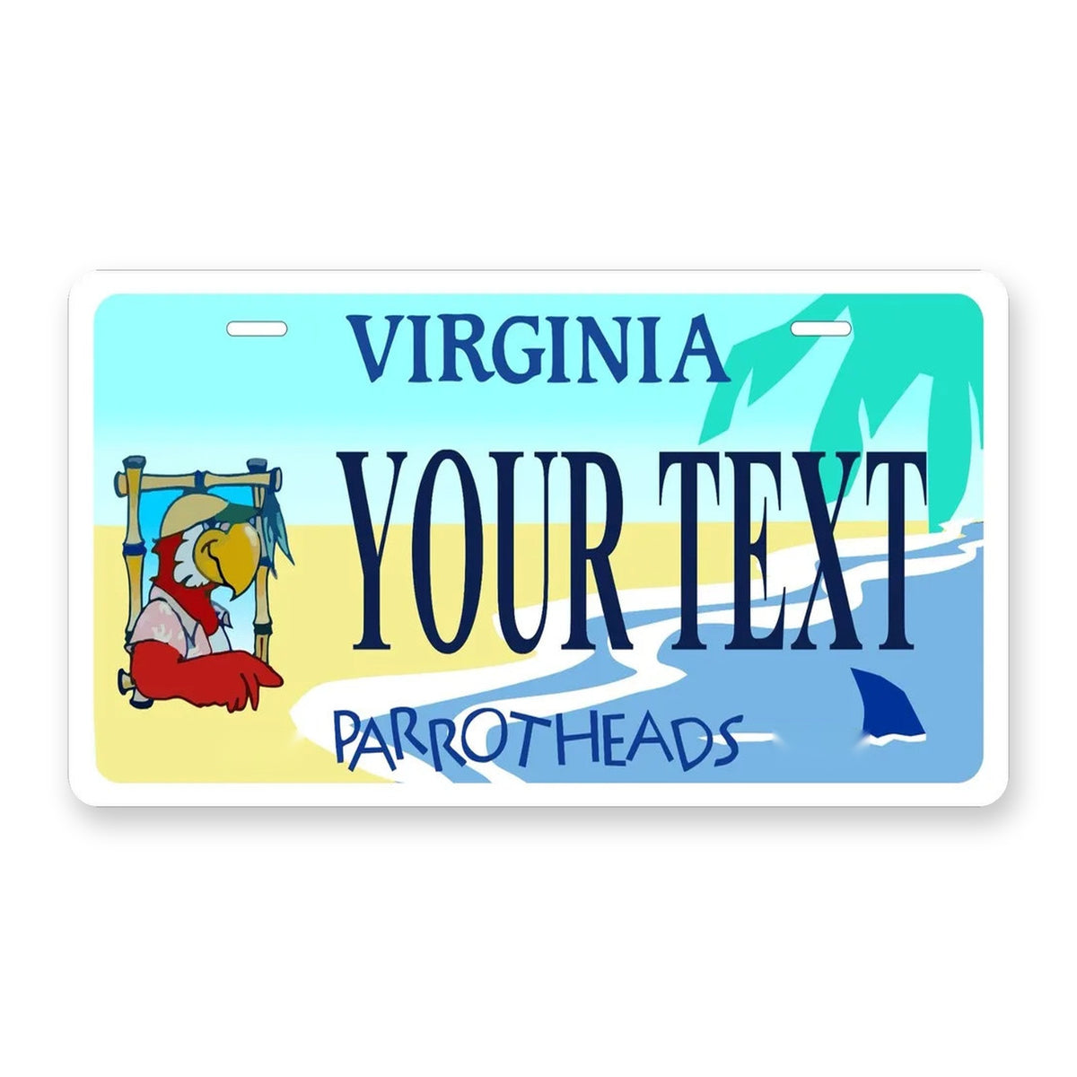Virginia Parrothead Personalized Motorcycle Replica Plate — product artwork