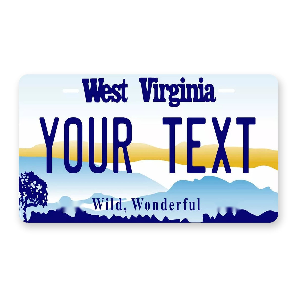 West Virginia Scenic Personalized Motorcycle Replica Plate — product artwork