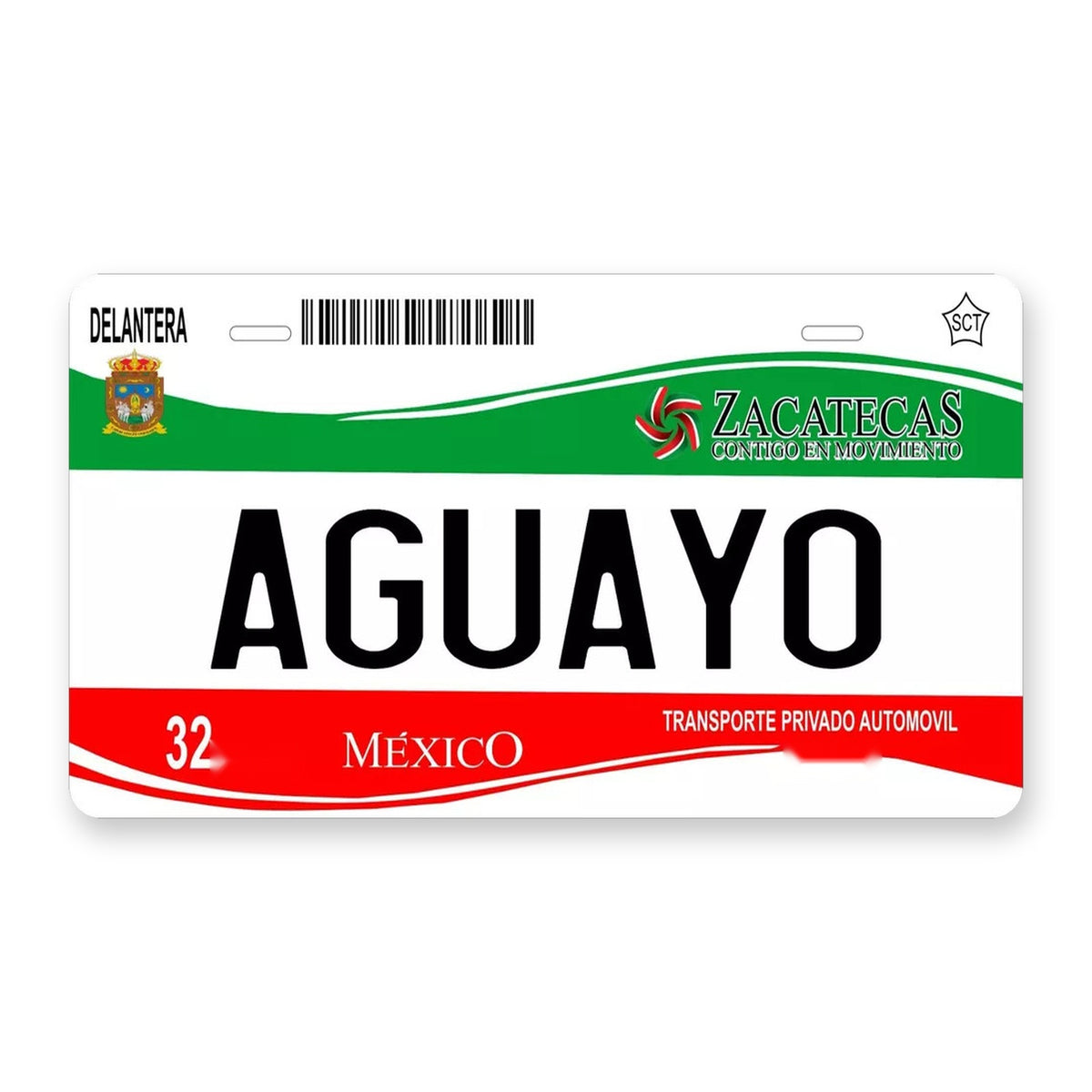 Zatatecas 2011 Personalized Motorcycle Replica Plate — product artwork