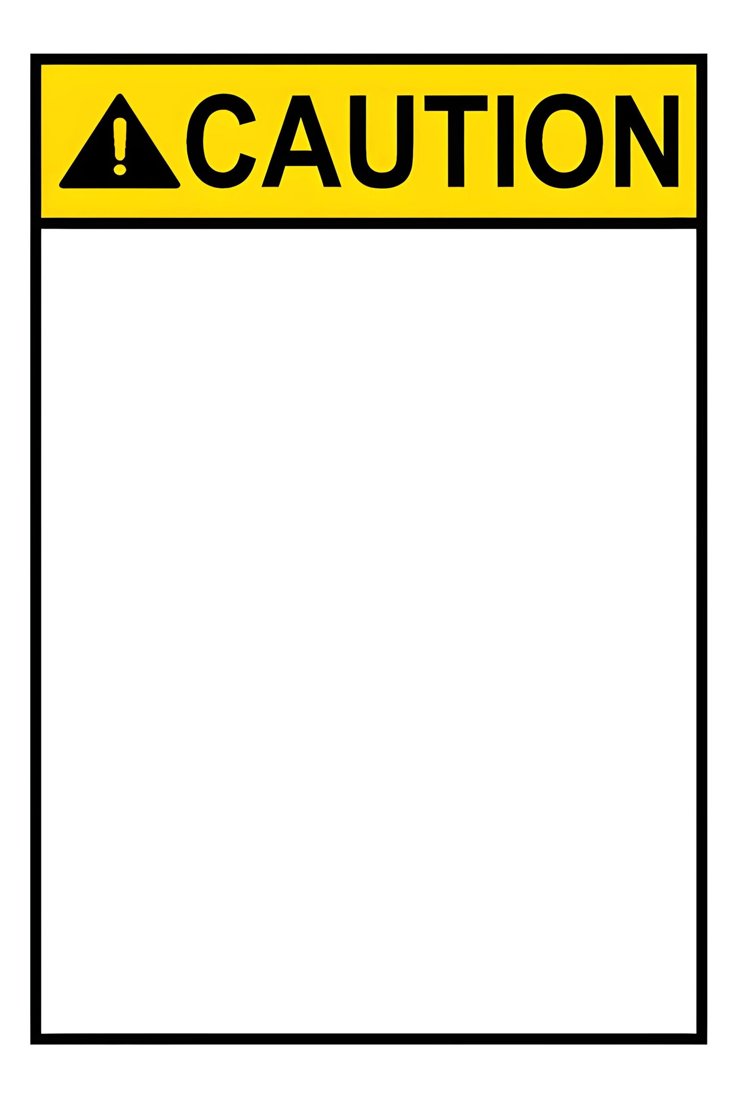 Custom Build Your Own Caution Yellow Header Horizonal Sign Aluminum Weatherproof