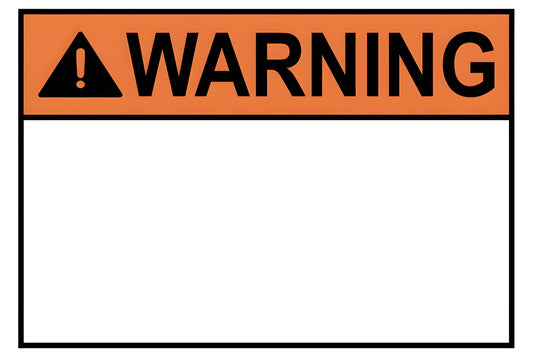 Custom Build Your Own Warning Orange Horizonal Sign Aluminum Weatherproof