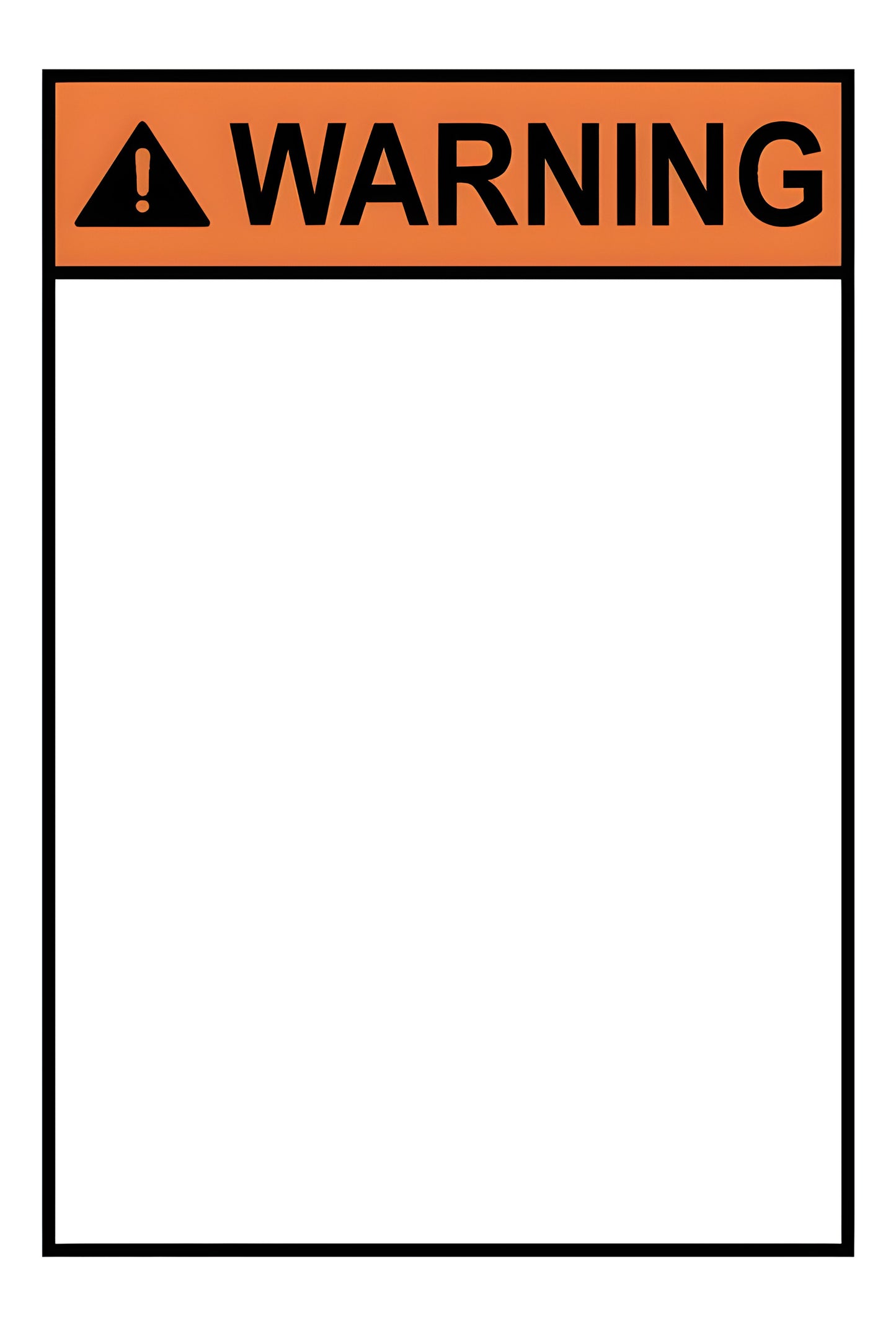 Custom Build Your Own Warning Orange Vertical Sign Aluminum Weatherproof