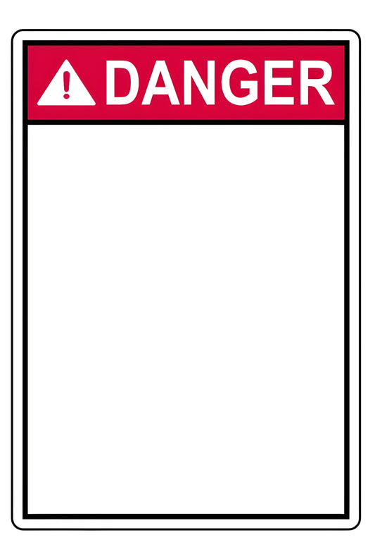 Custom Build Your Own Danger Vertical v2 Sign Aluminum Weatherproof