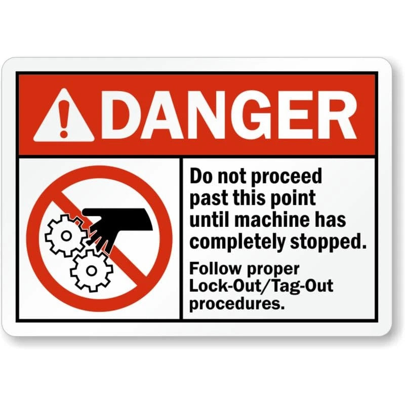 Follow Lockout Procedures Danger Aluminum Sign — product artwork