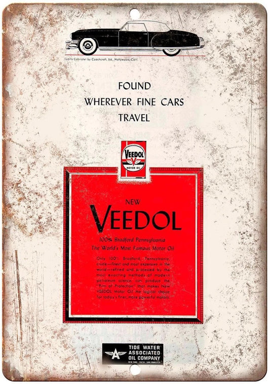 Veedol Motor Oil Vintage Gasoline Funny Aluminum Sign — product artwork