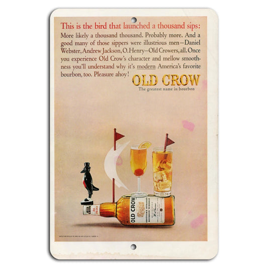 Old Crow Bourbon Vintage Rustic Aluminum Sign — product artwork