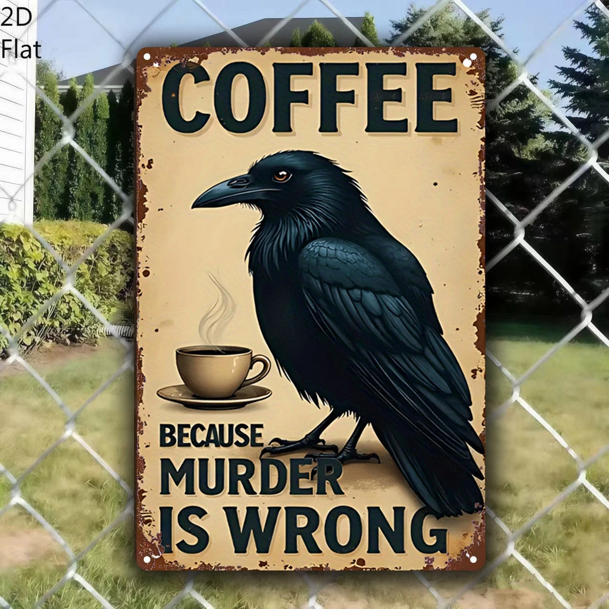 Retro Wall Art Funny Warning Kitchen Aluminum Sign — product artwork