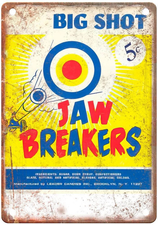 Big Shot Jaw Breakers Vintage Candy Aluminum Sign — product artwork