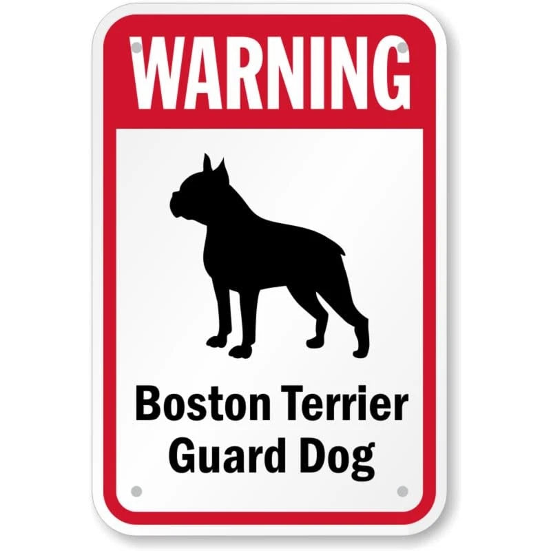 Boston Terrier Dog Garden Aluminum Sign — product artwork