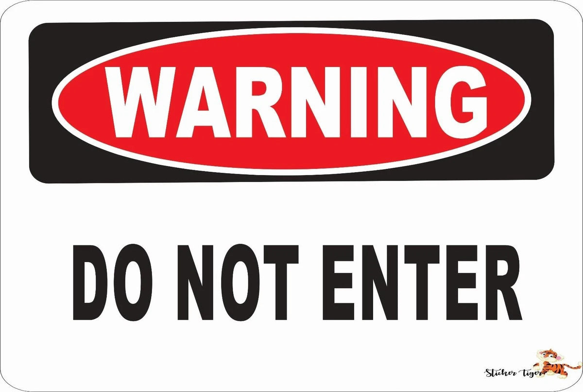 Danger Sticker Tiger Warning Do Not Enter Funny Aluminum Sign — product artwork