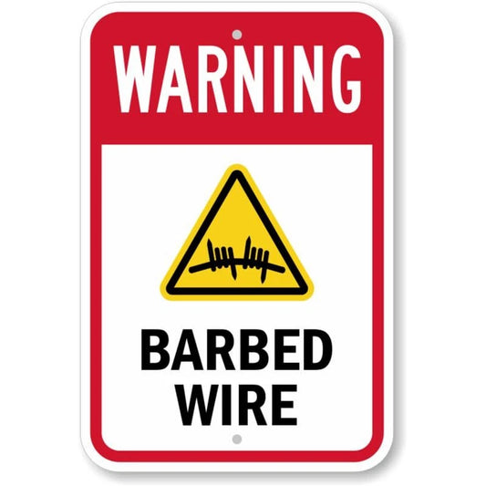 Barbed Wire Aluminum Sign — product artwork