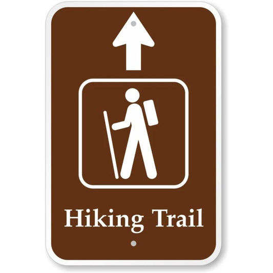 Hiking Trail Up Aluminum Sign — product artwork