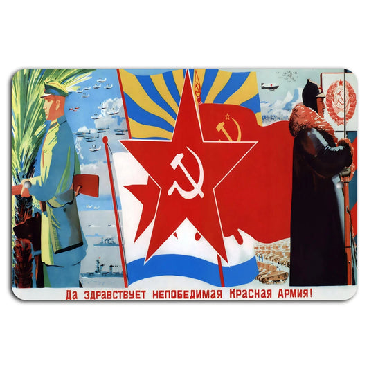 Soviet Era Vintage Red Army Military Tribute Aluminum Sign — product artwork