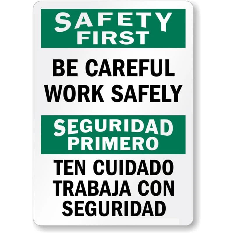 Be Careful Bilingual Aluminum Sign — product artwork