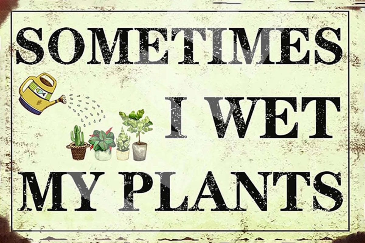 Funny Sometimes I Wet My Plants USA Aluminum Sign — product artwork