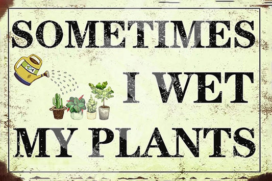 Funny Sometimes I Wet My Plants USA Aluminum Sign — product artwork