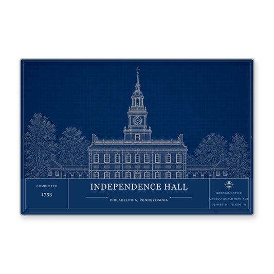 Independence Hall Architectural Wall Art Aluminum Sign — product artwork
