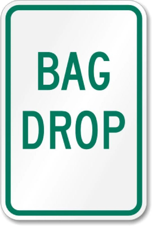 Golf Course Bag Drop Aluminum Sign — product artwork