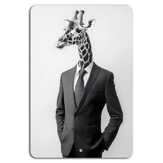 Giraffe Vertical Contemporary Humor Aluminum Sign — product artwork