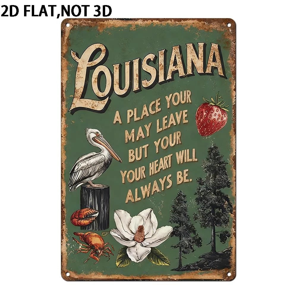 Tin Louisiana Vintage House Home Halloween Aluminum Sign — product artwork
