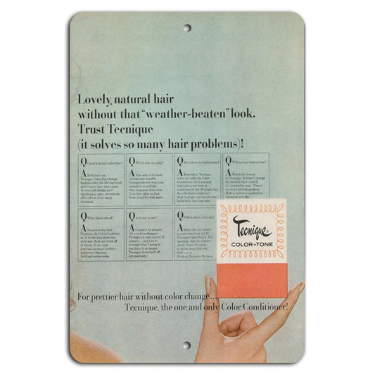 Vintage Hair Care Retro Decorative Aluminum Sign — product artwork