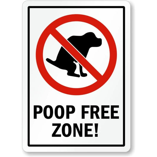 Dog Poop Yard Lawn Warning Aluminum Sign — product artwork