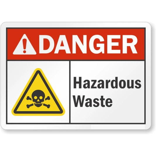 Hazardous Waste Ansi Danger Aluminum Sign — product artwork