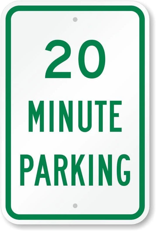 Parking 20 Minute Time Limit Business Aluminum Sign — product artwork