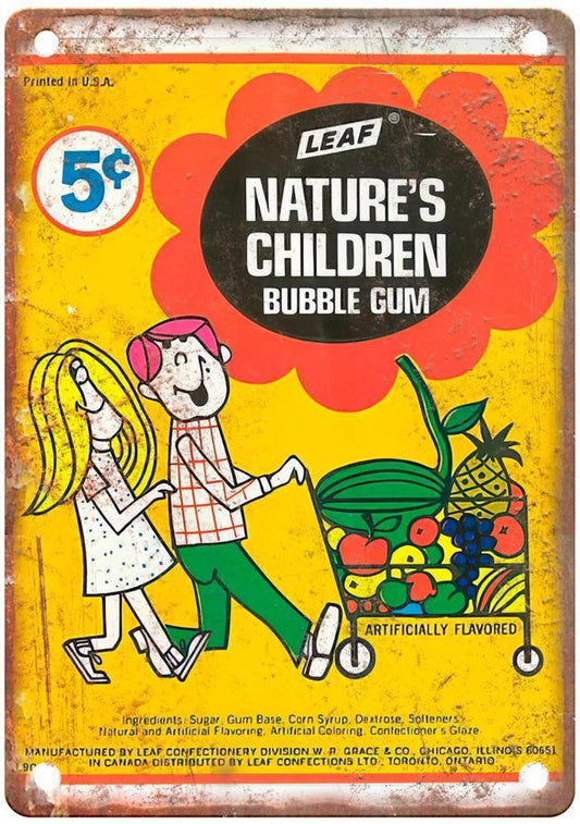 Leaf Nature's Children Bubble Gum Vintage Aluminum Sign — product artwork