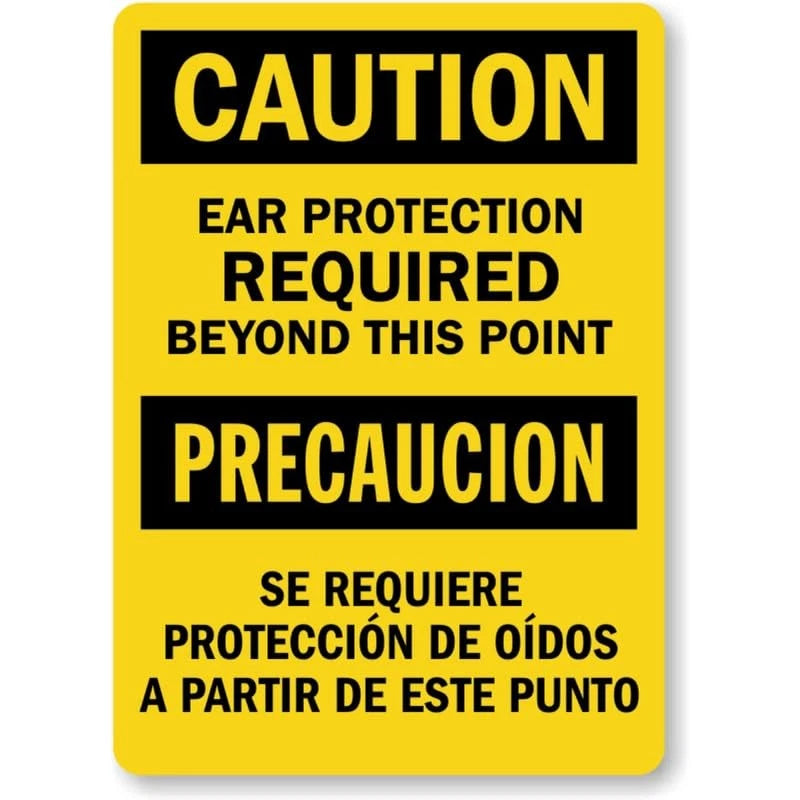Ppe Caution Bilingual Aluminum Sign — product artwork