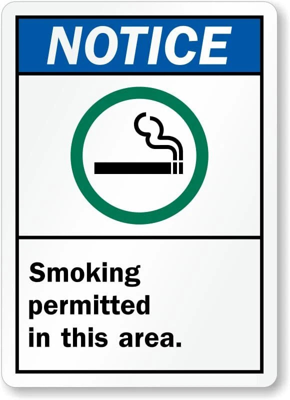 Smoking Permitted Aluminum Sign — product artwork
