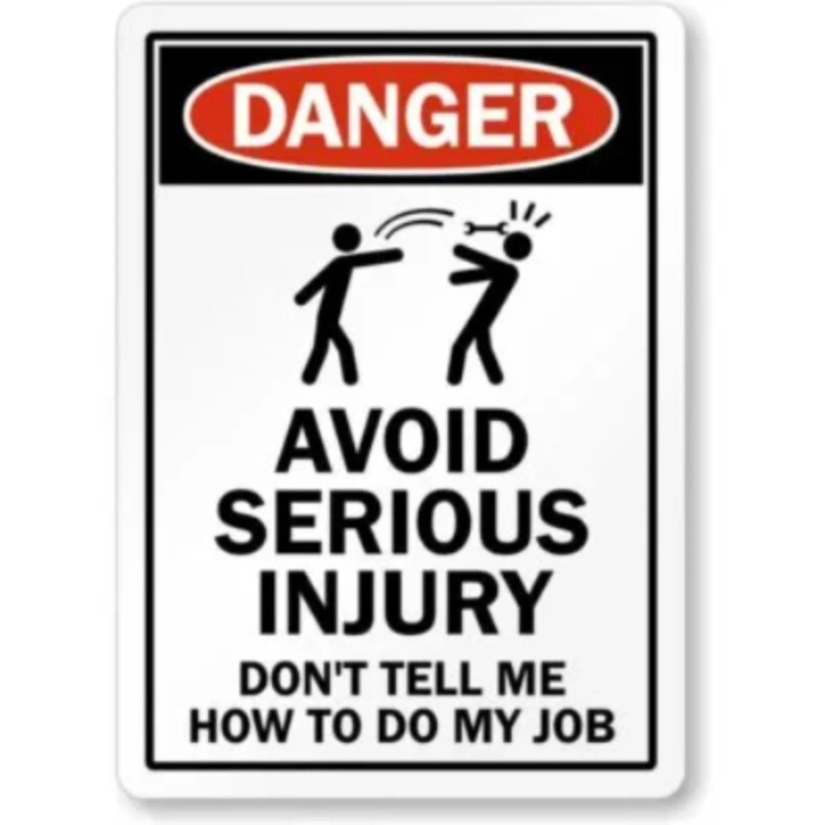 Avoid Serious Injury Humorous Aluminum Sign — product artwork