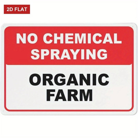 Organic Farm Funny No Chemical Eco Friendly Aluminum Sign — product artwork