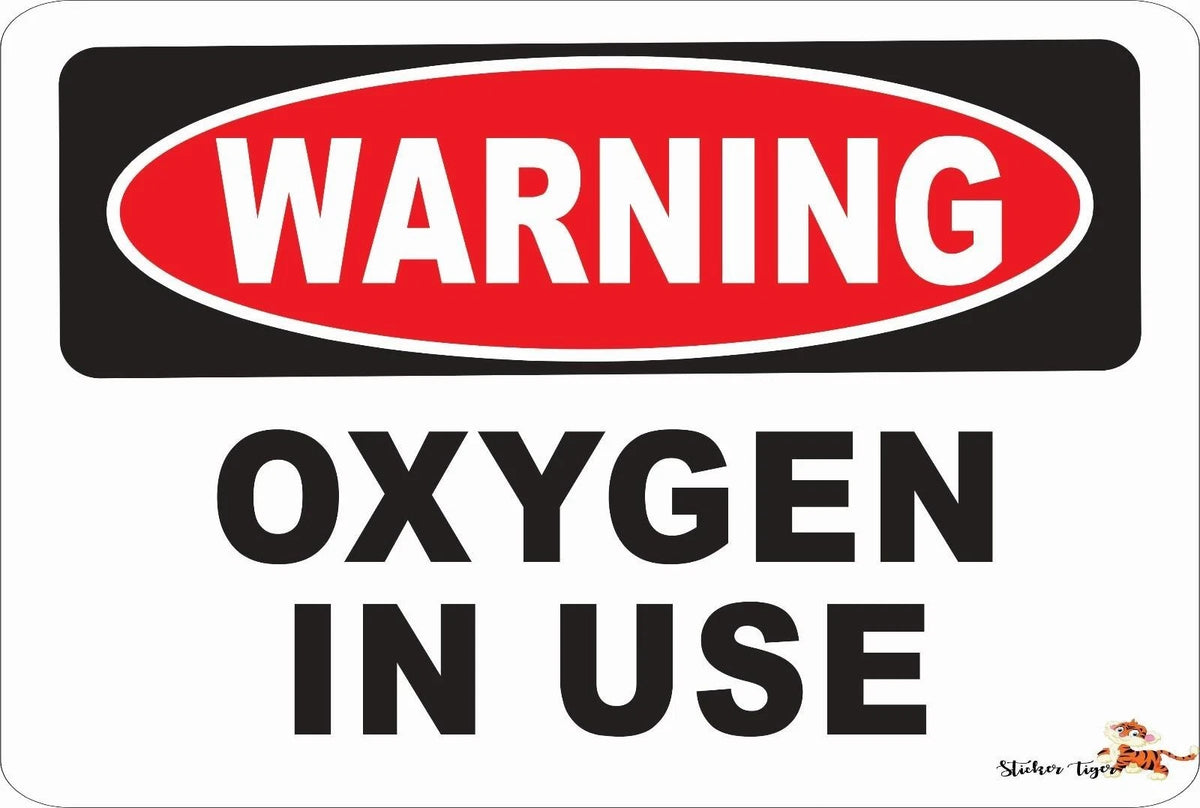 Oxygen Use Sticker Tiger Funny Aluminum Sign — product artwork