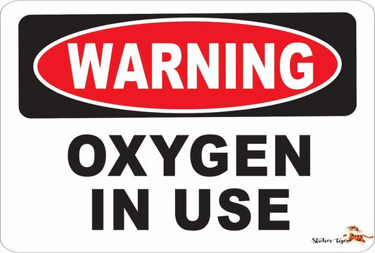 Oxygen Use Sticker Tiger Funny Aluminum Sign — product artwork
