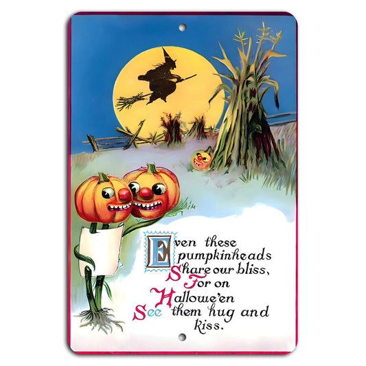 Halloween Pumpkin Decorative Vertical Aluminum Sign — product artwork