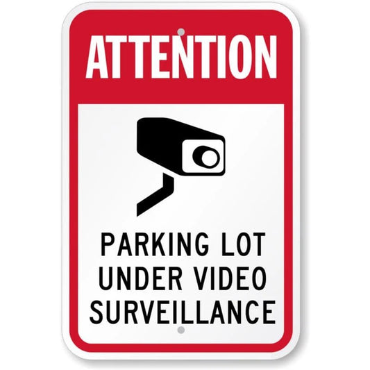 Attention Video Surveillance Aluminum Sign — product artwork