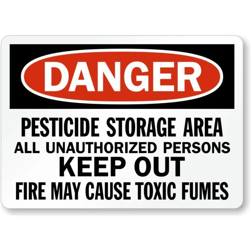 Pesticide Storage Area Danger Aluminum Sign — product artwork