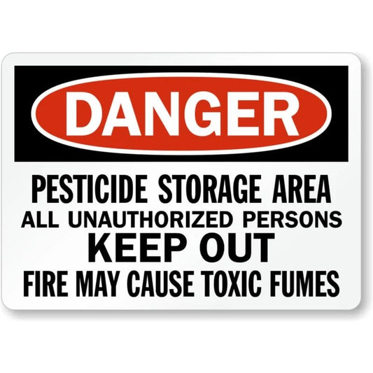 Pesticide Storage Area Danger Aluminum Sign — product artwork