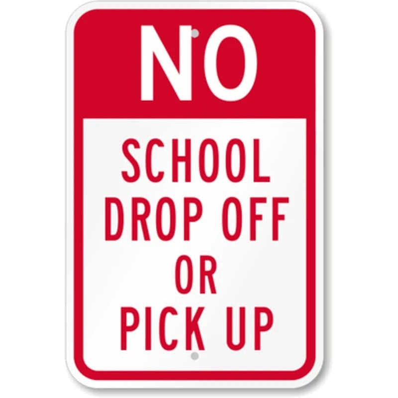 Drop Off Pick Up Aluminum Sign — product artwork