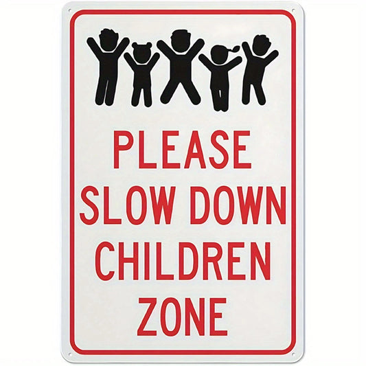 Children Zone Funny Neighborhood Safety Aluminum Sign — product artwork