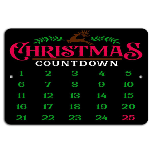 Christmas Countdown Aluminum Sign — product artwork
